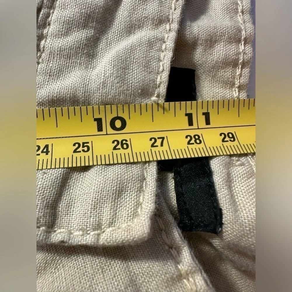 H&M Linen Blend Pants Size 2 Beige Tapered Lightweight Minimalist